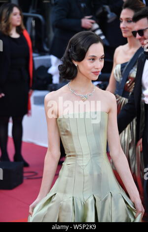American-Japanese model and actress Kiko Mizuhara arrives on the red carpet for the premiere of the movie 'Les Miserables' during the 72nd Cannes Film Stock Photo