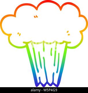 rainbow gradient line drawing of a cartoon explosion Stock Vector