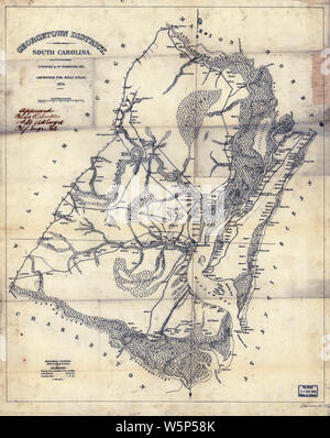 Civil War Maps 0436 Georgetown District South Carolina Rebuild and Repair Stock Photo