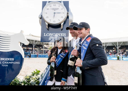 Danielle Goldstein of Israel poses with her trophy after winning