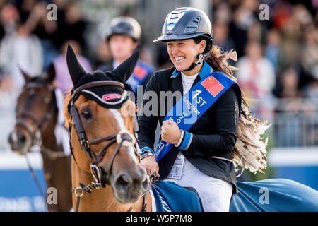 Danielle Goldstein of Israel celebrates after winning the Shanghai