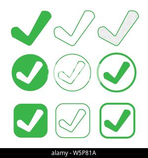 Simple Tick icon accept approve sign Stock Vector