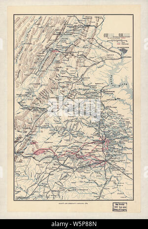 Civil War Maps 0468 Grant's and Sheridan's campaigns 1864 and 1865 Rebuild and Repair Stock Photo