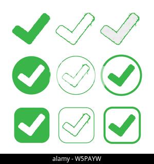 Simple Tick icon accept approve sign Stock Vector