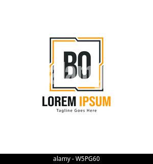 BO Letter Logo Design. Creative Modern BO Letters Icon Illustration design Stock Vector