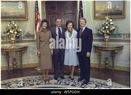 Joan Mondale, Vice-President Walter Mondale, Rosalynn Carter, President Jimmy Carter. Stock Photo