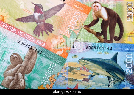 Costa Rican Colones, a business background Stock Photo