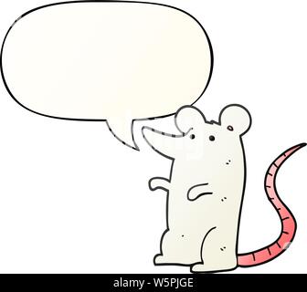 cartoon rat with speech bubble in smooth gradient style Stock Vector