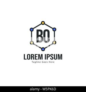 BO Letter Logo Design. Creative Modern BO Letters Icon Illustration design Stock Vector