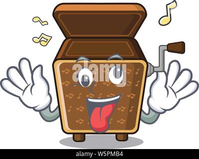 Crazy toy music box the mascot table vector illustration Stock Vector