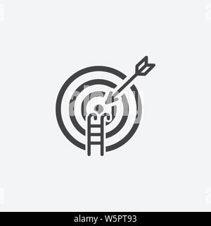 Goal Seeking glyph icon. Monochrome style design simple element. Black color goal seeking icon for web and mobile. Project Management collection Stock Vector