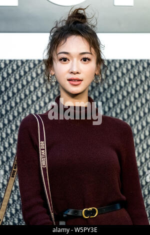 Chinese actress Wu Jinyan attends a Dior event in Shanghai, China, 7 May 2019. Stock Photo