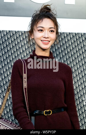 Chinese actress Wu Jinyan attends a Dior event in Shanghai, China, 7 May 2019. Stock Photo