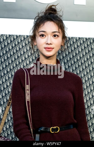 Chinese actress Wu Jinyan attends a Dior event in Shanghai, China, 7 May 2019. Stock Photo