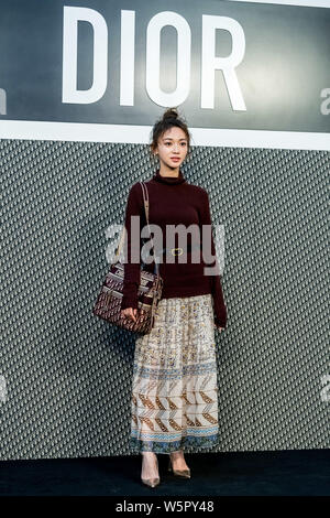 Chinese actress Wu Jinyan attends a Dior event in Shanghai, China, 7 May 2019. Stock Photo