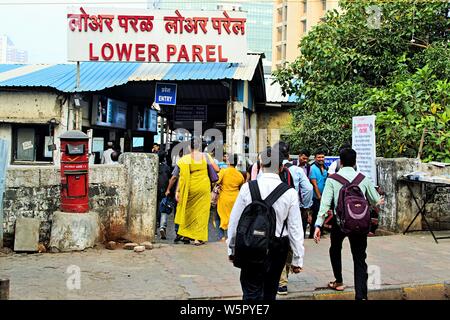 Lower Parel Railway Station Mumbai Maharashtra India Asia Stock Photo