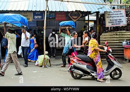 Lower Parel Railway Station entrance Mumbai Maharashtra India Asia Stock Photo