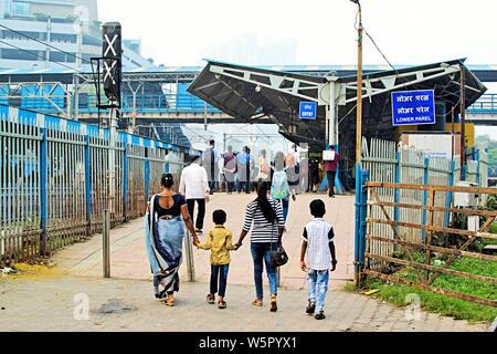 Lower Parel Railway Station entrance Mumbai Maharashtra India Asia Stock Photo