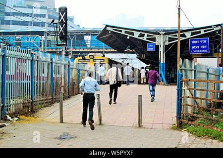 Lower Parel Railway Station entrance Mumbai Maharashtra India Asia Stock Photo