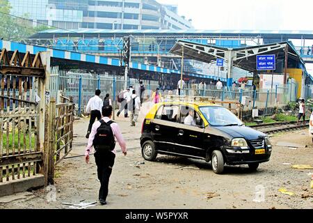 Lower Parel Railway Station entrance Mumbai Maharashtra India Asia Stock Photo