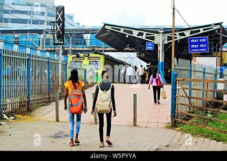 Lower Parel Railway Station entrance Mumbai Maharashtra India Asia Stock Photo