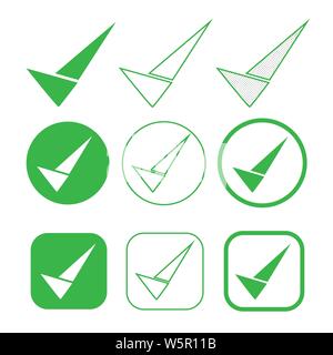 Simple Tick icon accept approve sign Stock Vector