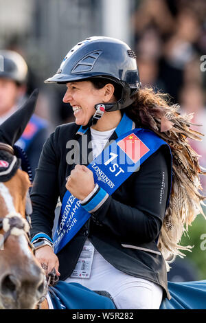 Danielle Goldstein of Israel celebrates after winning the Shanghai