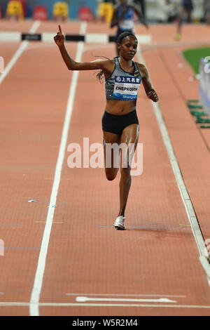 Kenyan distance runner Beatrice Chepkoech competes in the 3000m