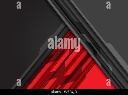 Abstract red grey triangle with circuit pattern and blank space design modern futuristic technology background vector illustration. Stock Vector