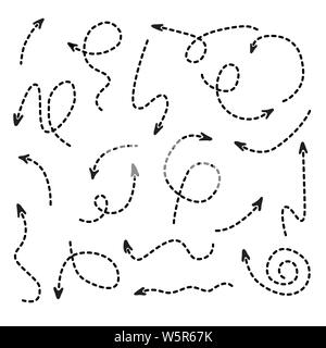 Vector dashed arrows set Stock Vector