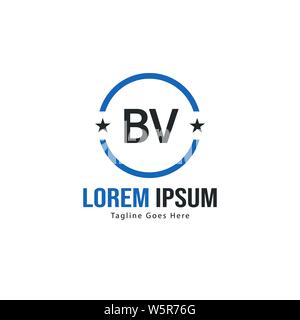 BV Letter Logo Design. Creative Modern BV Letters Icon Illustration design Stock Vector