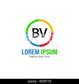BV Letter Logo Design. Creative Modern BV Letters Icon Illustration design Stock Vector