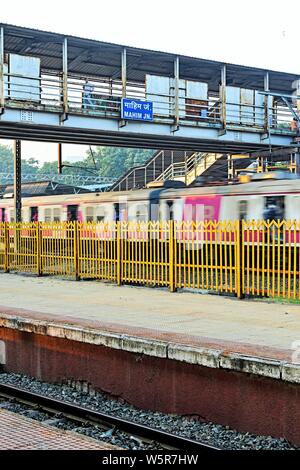 Mahim Junction Railway Station road Mumbai Maharashtra India Asia Stock Photo