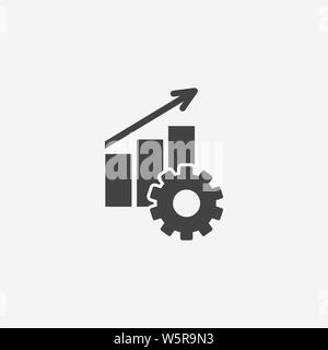Productivity glyph icon. Monochrome style design simple element. Black color productivity icon for web and mobile. Project Management collection Stock Vector