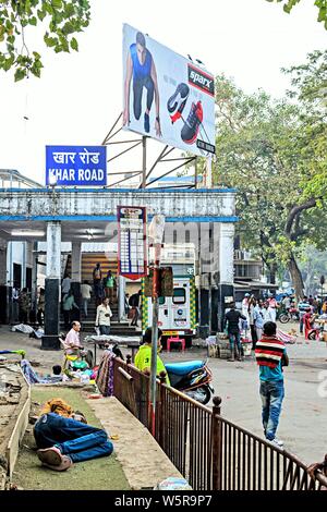 Khar Road Railway Station Mumbai Maharashtra India Asia Stock Photo