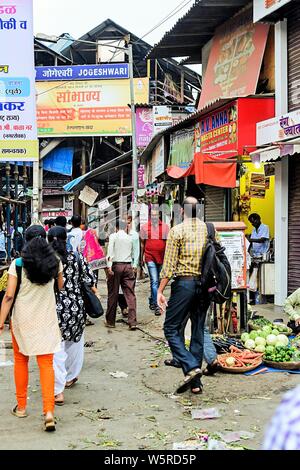 Jogeshwari Railway Station overbridge road entrance Mumbai Maharashtra India Asia Stock Photo