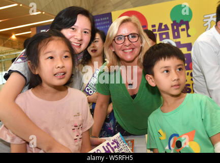 English novelist Lucy Hawking, daughter of the late theoretical physicist Stephen Hawking and writer Jane Wilde Hawking, attends a promotional event f Stock Photo