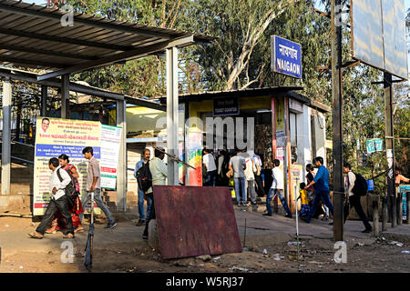 Naigaon Railway Station entrance Mumbai Maharashtra India Asia Stock Photo