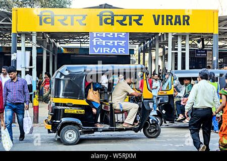 Virar Railway Station road entrance Mumbai Maharashtra India Asia Stock Photo