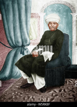 Painting of Karamchand Uttamchand Gandhi father of Mahatma Gandhi 1850 India Indian personality Stock Photo