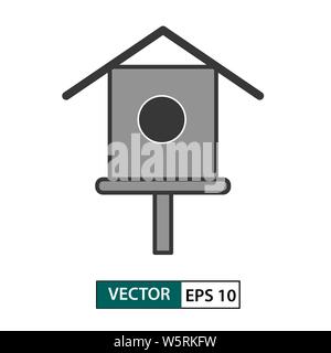 Bird house / feeder icon. Isolated on white background. Vector illustration EPS 10 Stock Vector