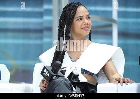 American actress and singer Tessa Thompson attends the premiere event for new movie 'Men in Black: International' in Beijing, China, 9 June 2019. Stock Photo