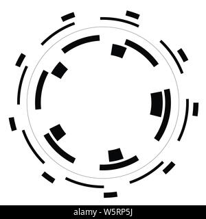 Random circles with dashed lines, Randomness, circular concept Stock Vector