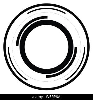 Random circles with dashed lines, Randomness, circular concept Stock Vector