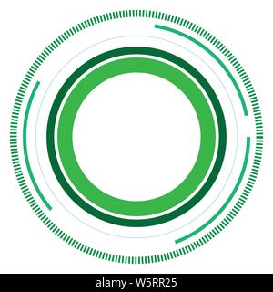 Green version - Random circles with dashed lines, Randomness, circular concept Stock Vector