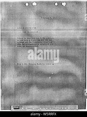 National Security Action Memorandum No. 14 Financial Assistance for Brazil; Scope and content:  Memorandum for the President on financial loans to Brazil. Stock Photo
