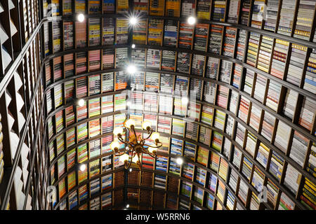 Books are placed on the shelves of the Zhongshuge bookstore in Zhongguancun, Beijing's tech innovation center, in Beijing, China, 26 June 2019. The Zh Stock Photo