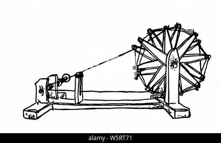 sketch of a spinning wheel india asia w5rt71
