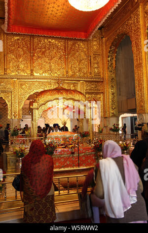 Interiors of a temple, Gurudwara Bangla Sahib, New Delhi, India Stock Photo