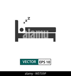 Man sleep icon. Isolated on white background. Vector illustration EPS 10 Stock Vector